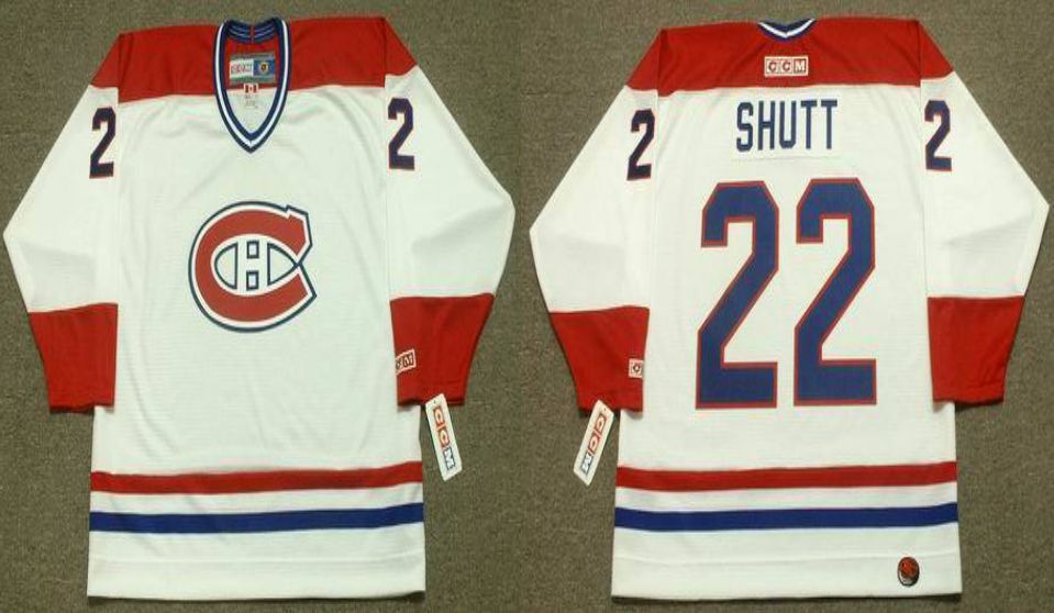 2019 Men Montreal Canadiens #22 Shutt White CCM NHL jerseys